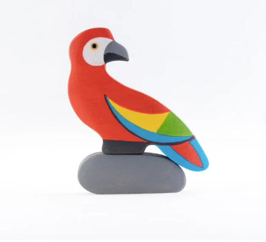 Handmade Wooden Parrot Figurine for Imaginative Play - ToylandEU