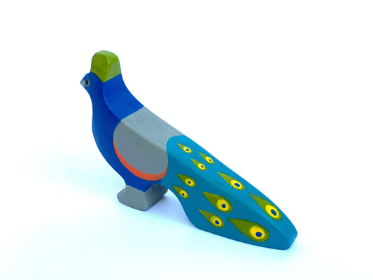 Handmade Wooden Peacock Figurine Educational For Kids - ToylandEU