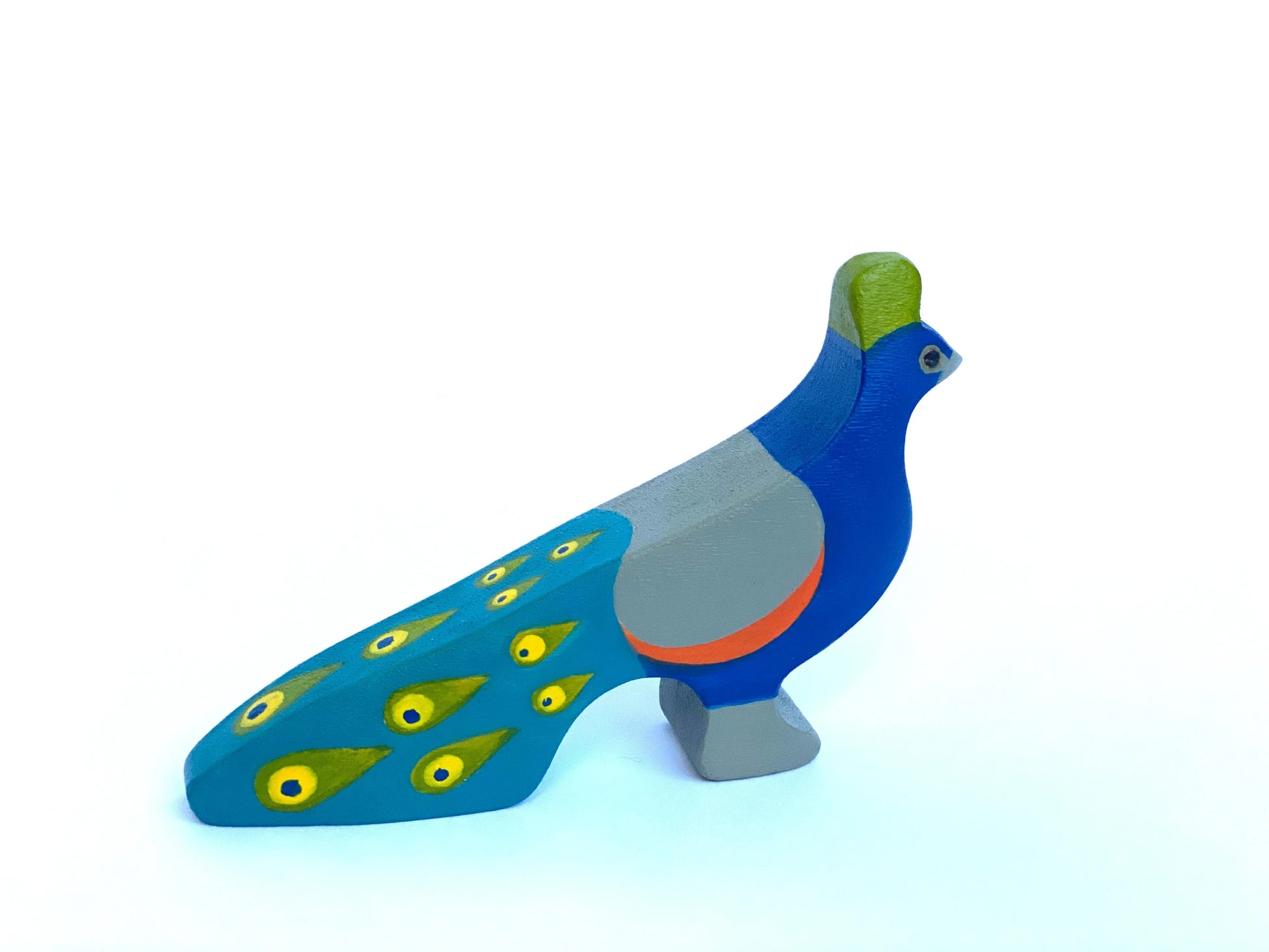 Handmade Wooden Peacock Figurine Educational For Kids - ToylandEU