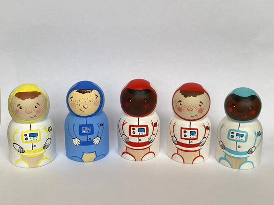 Handmade Wooden Astronaut Toy For Educational Exploration - ToylandEU