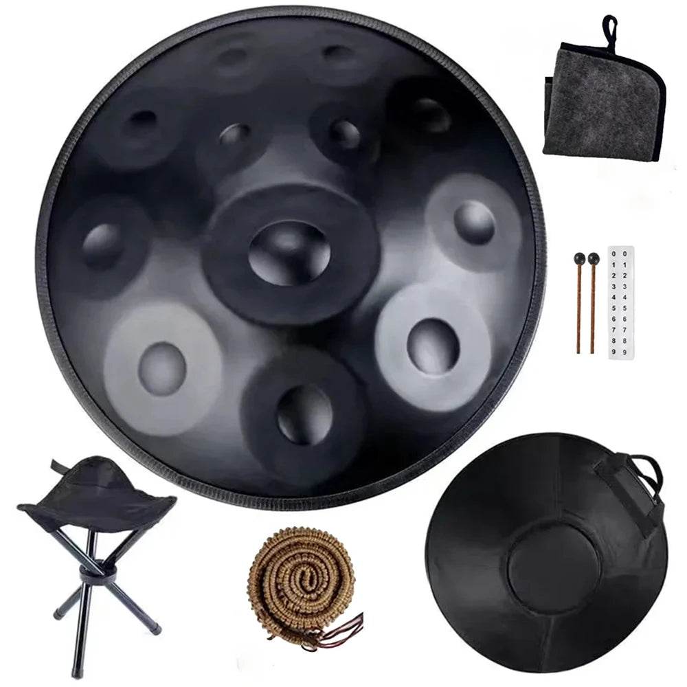 Handpan Drum 9 10 12 Notes D Minor 22 Inch Steel Tongue Drum Yoga Meditation Instrument Beginner Gift Music Drum Kurd - ToylandEU