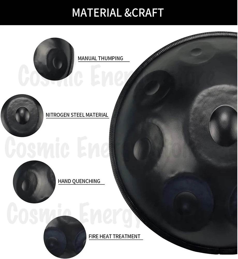 Handpan Drum 9 10 12 Notes D Minor 22 Inch Steel Tongue Drum Yoga Meditation Instrument Beginner Gift Music Drum Kurd - ToylandEU