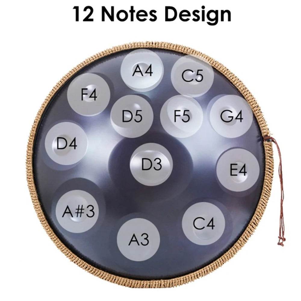 Handpan Drum 9 10 12 Notes D Minor 22 Inch Steel Tongue Drum Yoga Meditation Instrument Beginner Gift Music Drum Kurd - ToylandEU