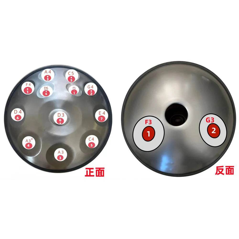 Handpan Drum 9 10 12 Notes D Minor 22 Inch Steel Tongue Drum Yoga Meditation Instrument Beginner Gift Music Drum Kurd - ToylandEU