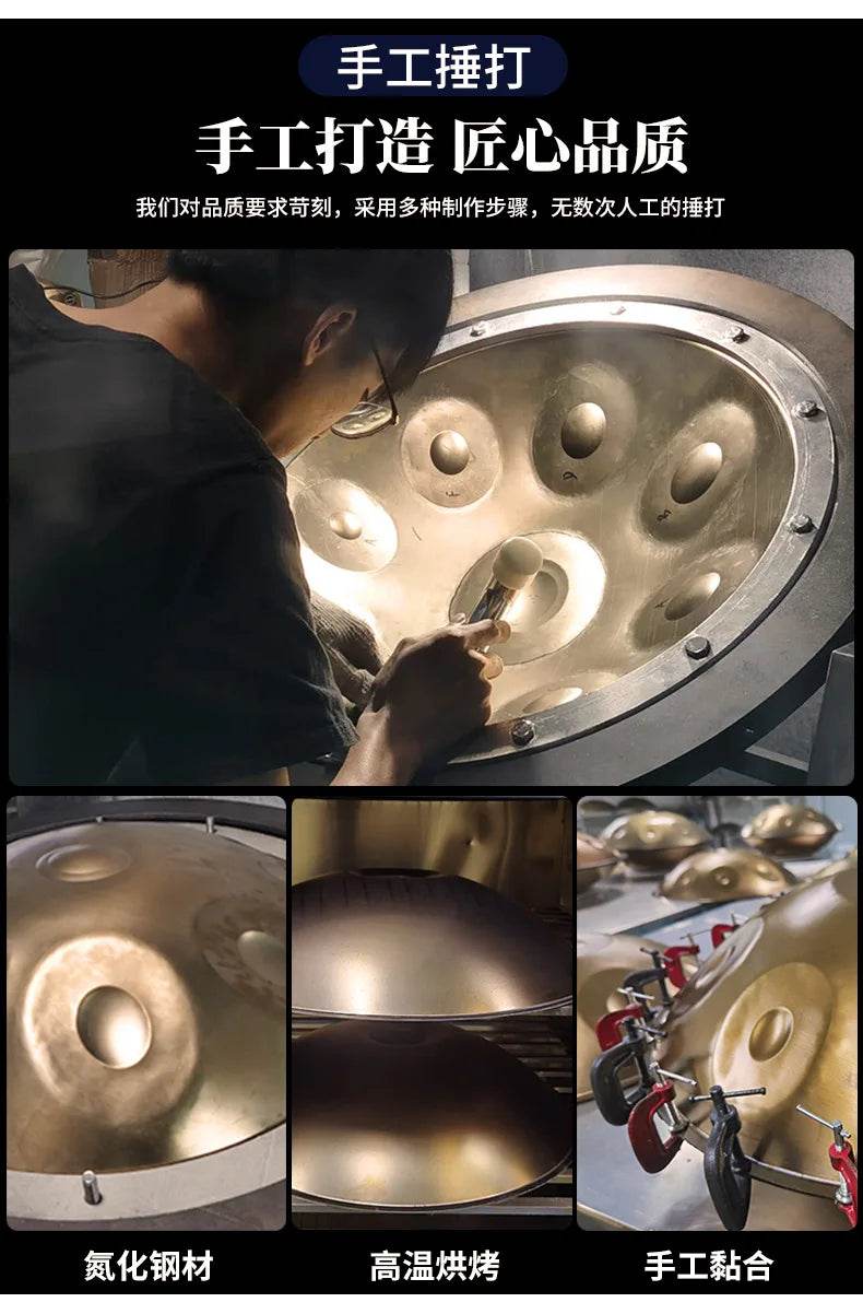 Handpan Drum 9 10 12 Notes D Minor 22 Inch Steel Tongue Drum Yoga Meditation Instrument Beginner Gift Music Drum Kurd - ToylandEU