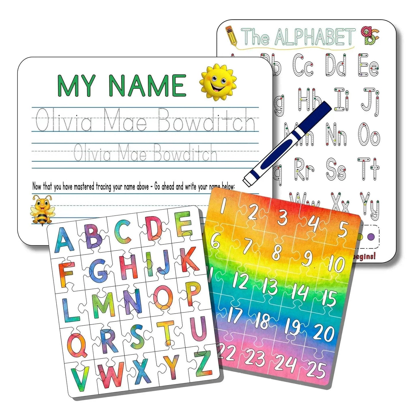 Preschool Handwriting Bundle With Board and Puzzles Boosts Writing Skills - ToylandEU