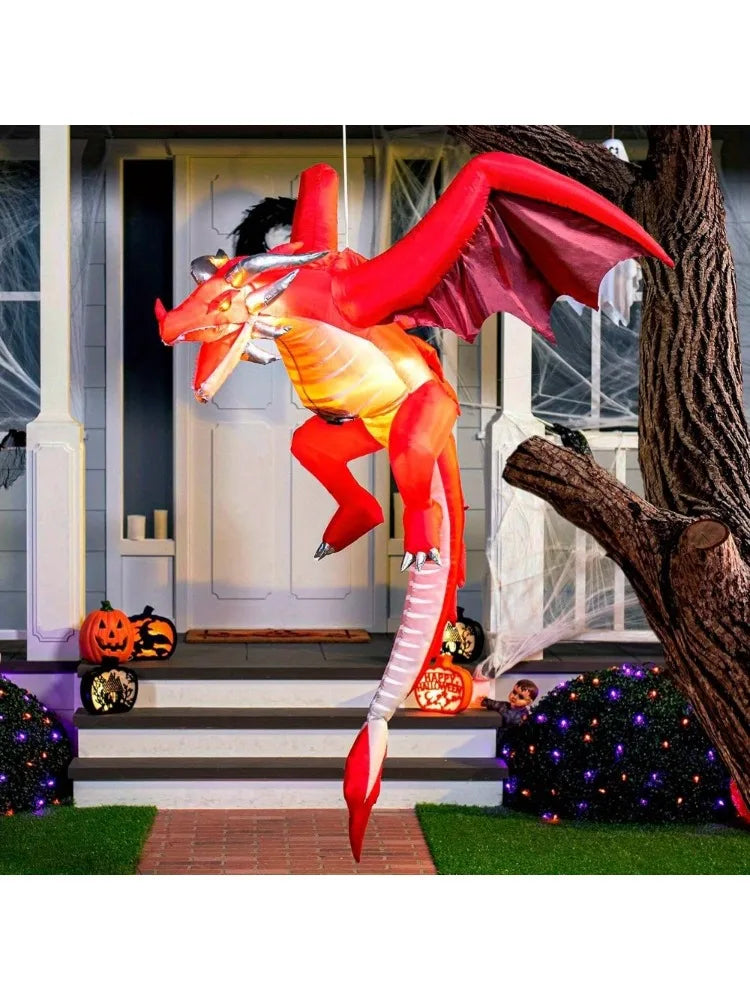 Hanging Halloween Dragon Inflatable | 5-Foot LED Decor | Toylandeu™