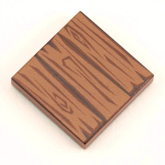 Hardwood Minifig Flooring (Rough, Dark) 2x2 Tile made using LEGO part - ToylandEU