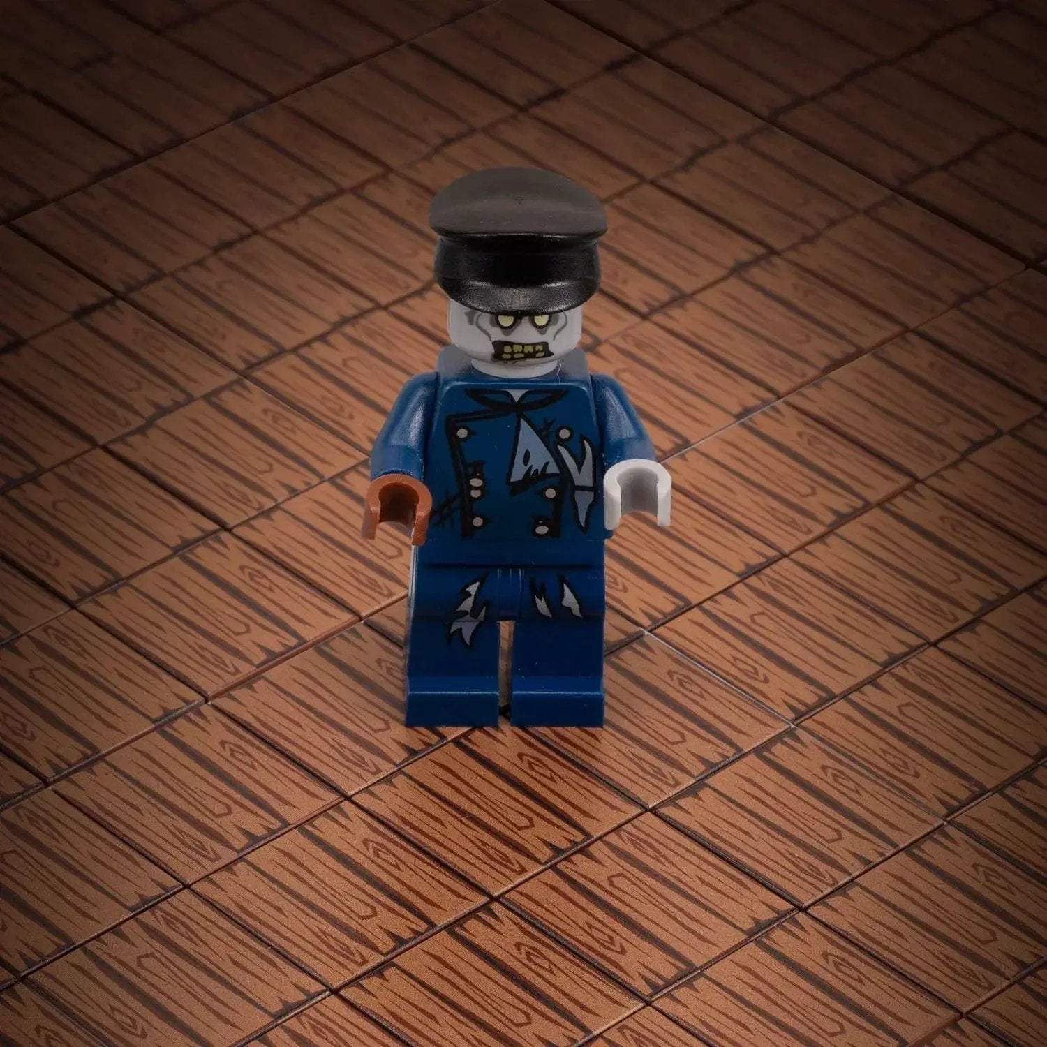 Hardwood Minifig Flooring (Rough, Dark) 2x2 Tile made using LEGO part - ToylandEU