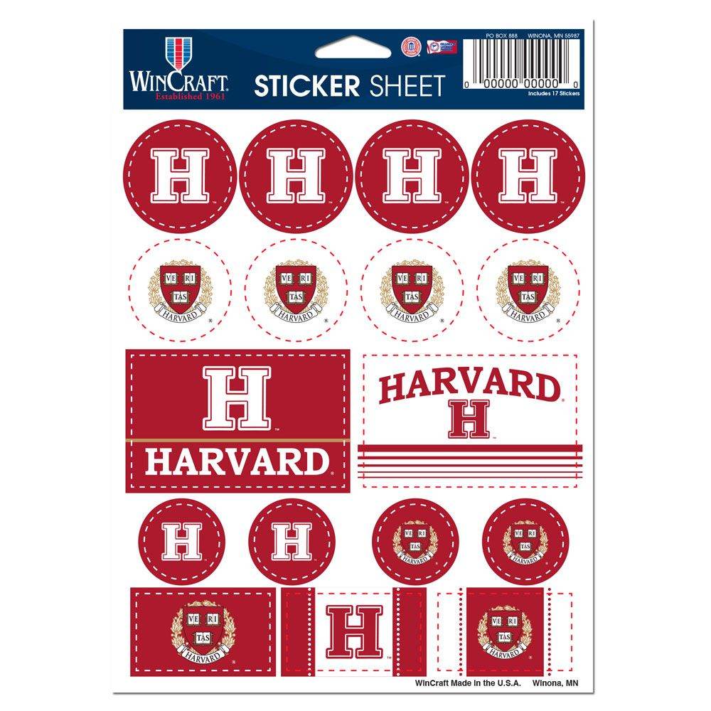 Harvard Crimson Sticker Pack 5x7 Vinyl Decal Sheet Wincraft - ToylandEU