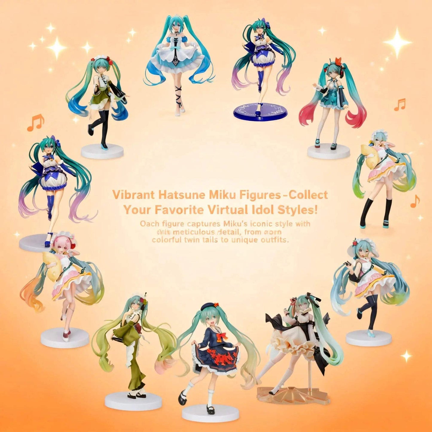 Hatsune Miku Anime Figure PVC Collectible Desk Decor For Fans - ToylandEU