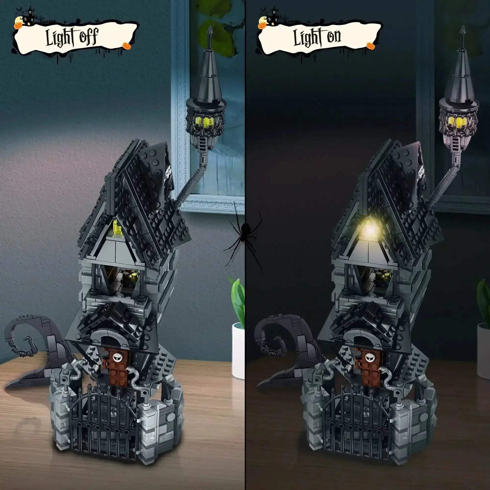 Haunted House Building Blocks Set With Lights For Desktop Decor - ToylandEU