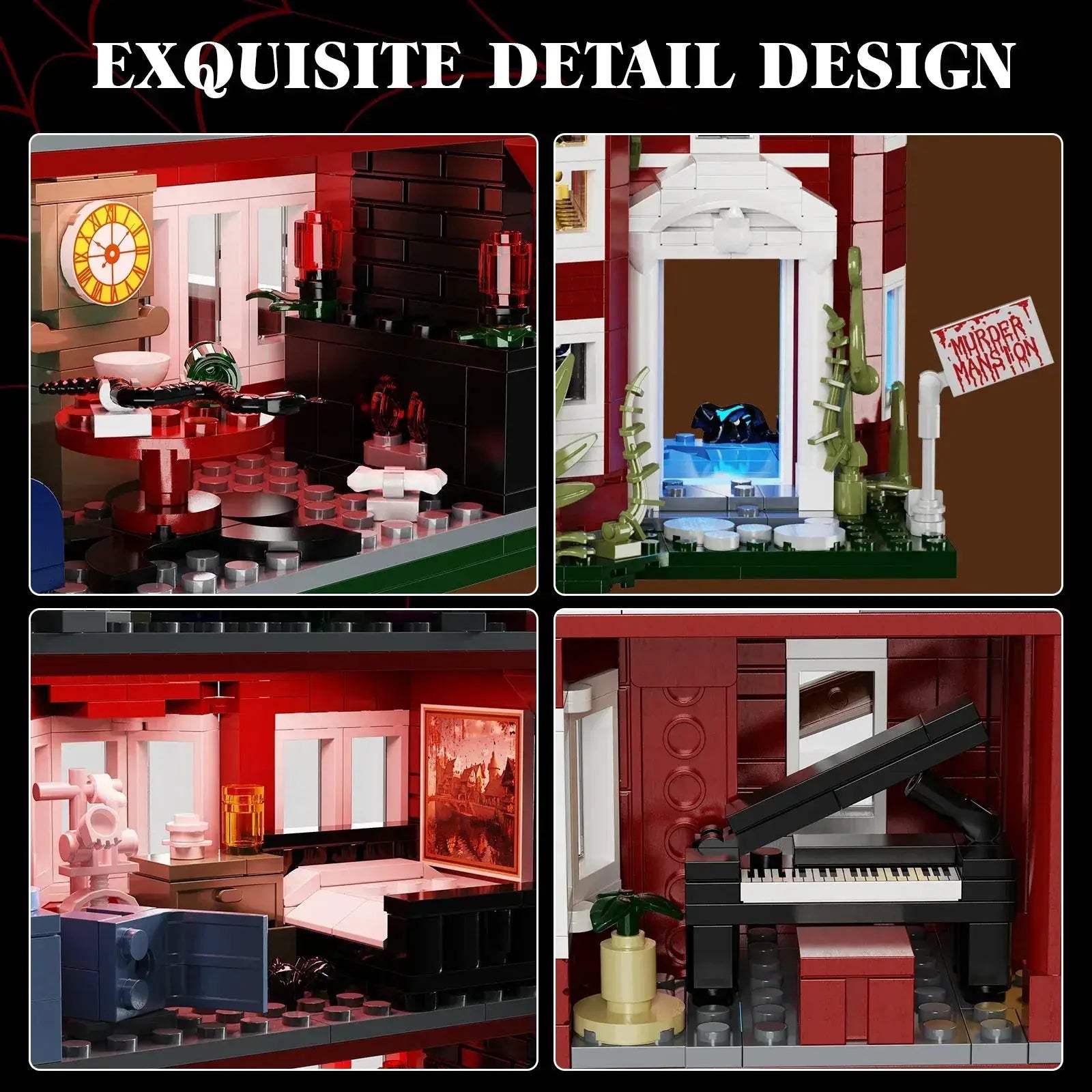 Haunted House Building Blocks With LED Light Set Halloween - ToylandEU