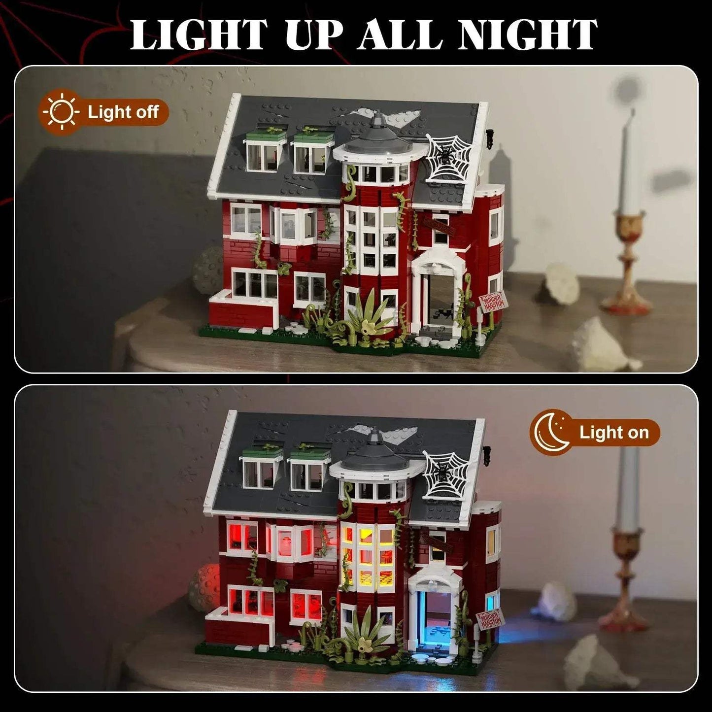 Haunted House Building Blocks With LED Light Set Halloween - ToylandEU