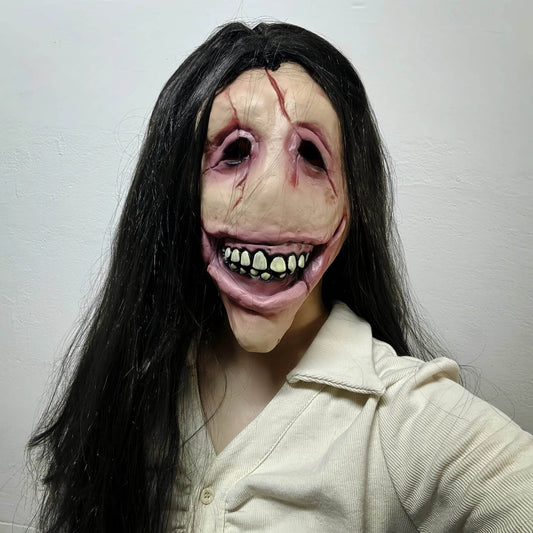 Haunting Latex Slit Mouth Woman Mask For Halloween Adults - ToylandEU