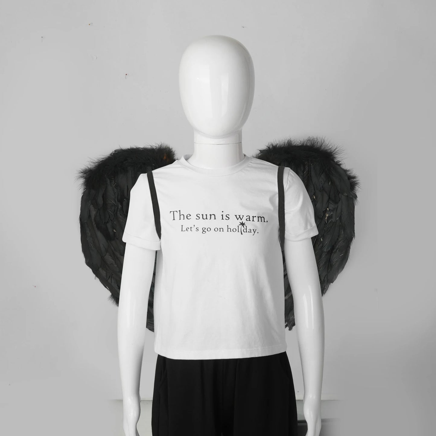 Celestial Black & White Angel Wings for Halloween & Stage Performances