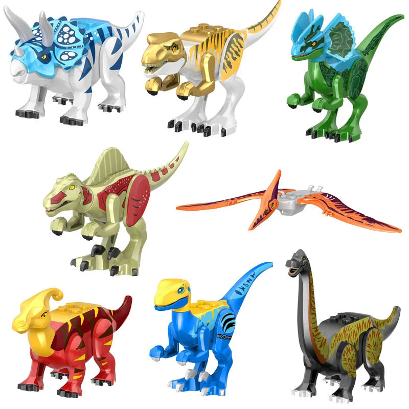 Jurassic World Dinosaur 3D Model Building Blocks Set White - ToylandEU