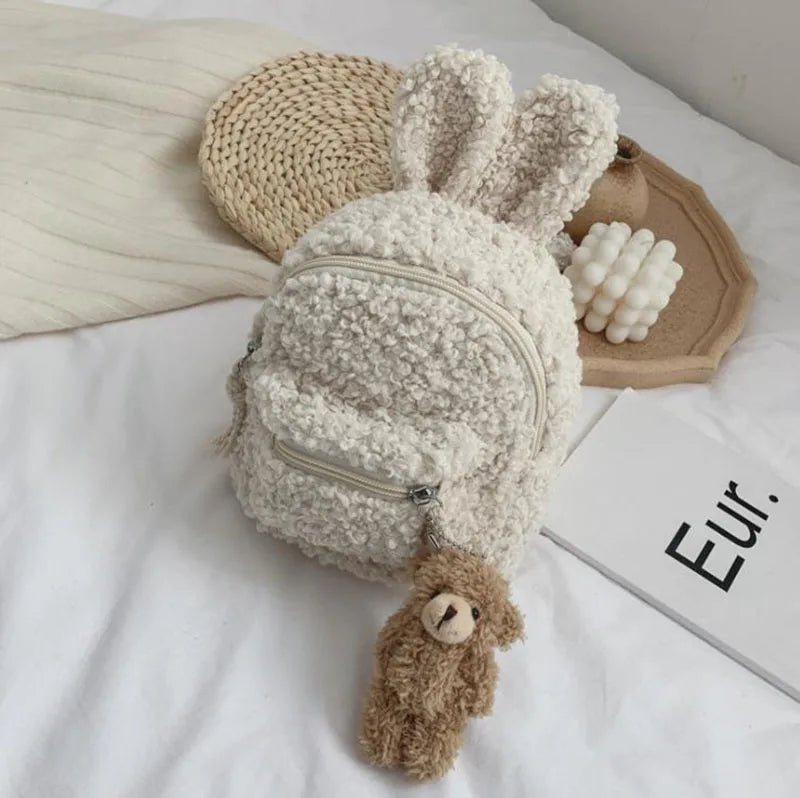 New Fashion Lovely Kids Newborn Plush Cute Backpack  Bunny Ear - ToylandEU