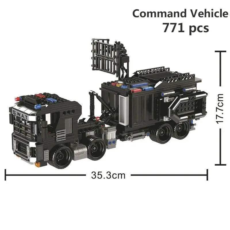 Premium Lego Compatible Building Blocks Set Multi Vehicle City Police Station Bus Car Helicopter Army Trucks For Kids - ToylandEU