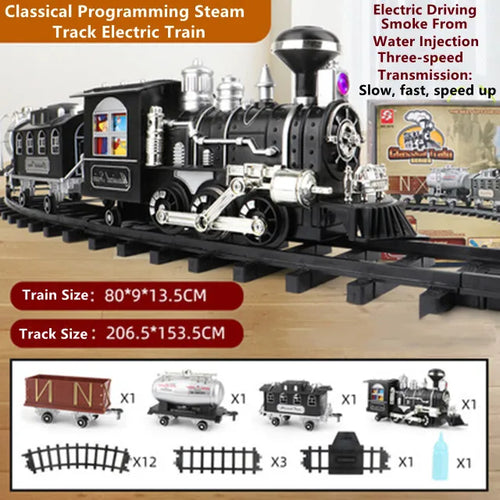 Electric Train Kit with Remote Control for DIY Smoke and Water Effects - 80CM ToylandEU.com Toyland EU