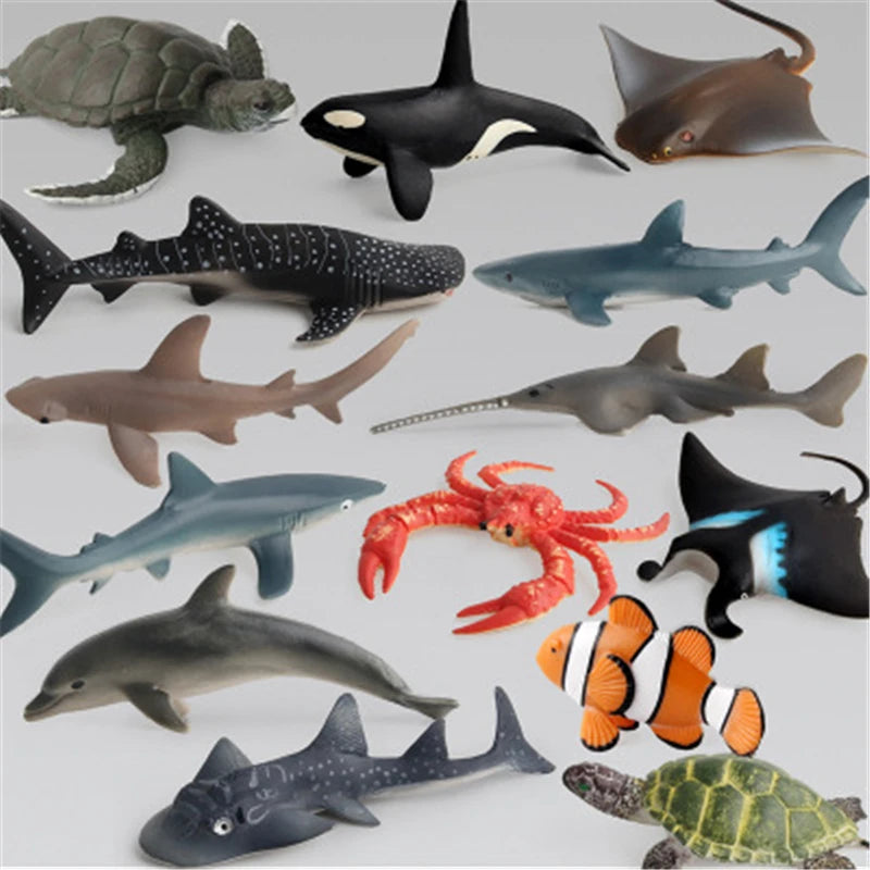 Ocean Animal Model Toys Set with Whale Shark and Sea Turtle - ToylandEU