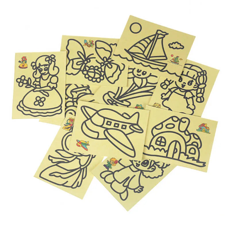 Magic Scratch Art Doodle Pad Sand Painting Set of 5 - ToylandEU