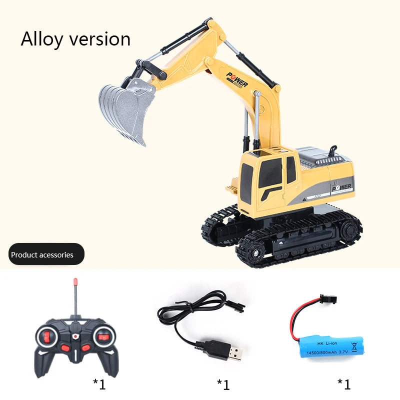 1:24 Remote-Controlled Excavator & Bulldozer Set - Kids' Engineering Fun