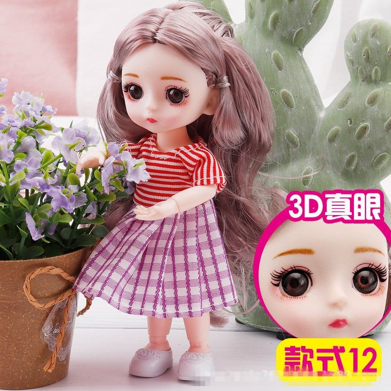 Mini 16 cm BJD Doll with Beautiful 3D Big Eyes and DIY Dress-Up Kit Toyland EU