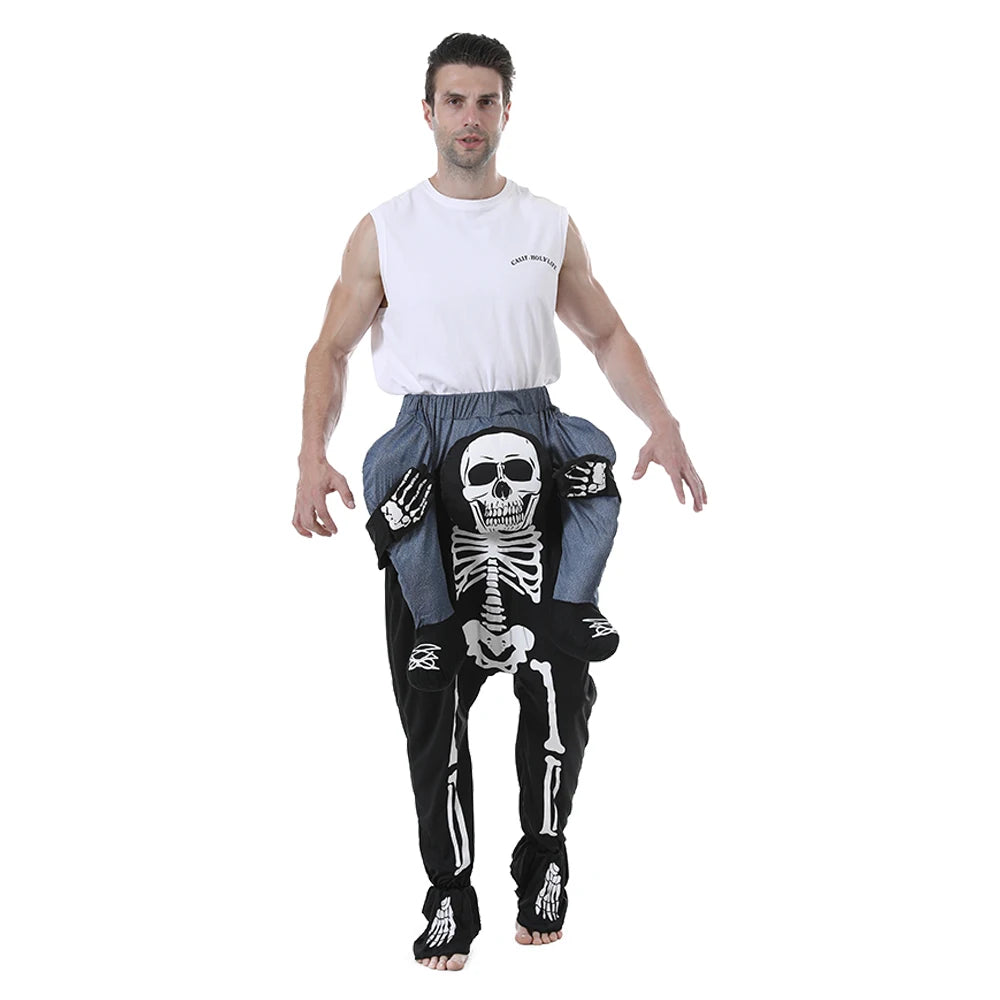 Comical Skeleton Ride-On Costume for Adults - Perfect for Halloween Fun!