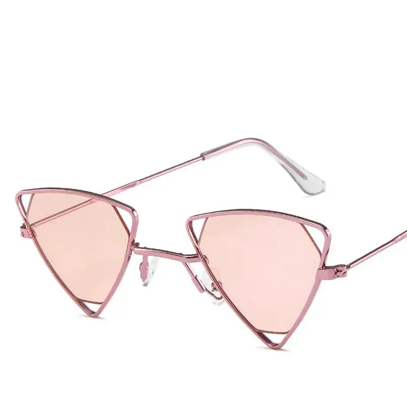 Retro Alloy Triangle Punk Sunglasses Men Hollow Eyewear Candy Colors Gradient Gothic Sun Glasses For Women Openwork Metal Frame - ToylandEU