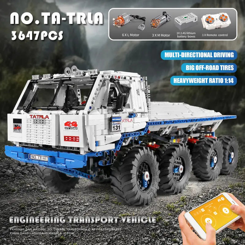 Remote Control Mobile Crane Truck Building Set for Ages 14+