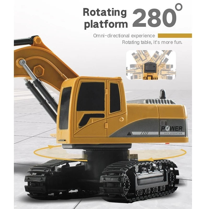 RC Engineering Excavator Toy Truck - 1:24 Scale Remote Control Vehicle - ToylandEU