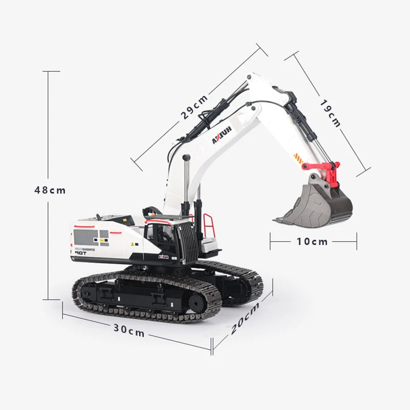 Metal RC Excavator Model 1594 - 1/14 Scale with Remote Control - ToylandEU