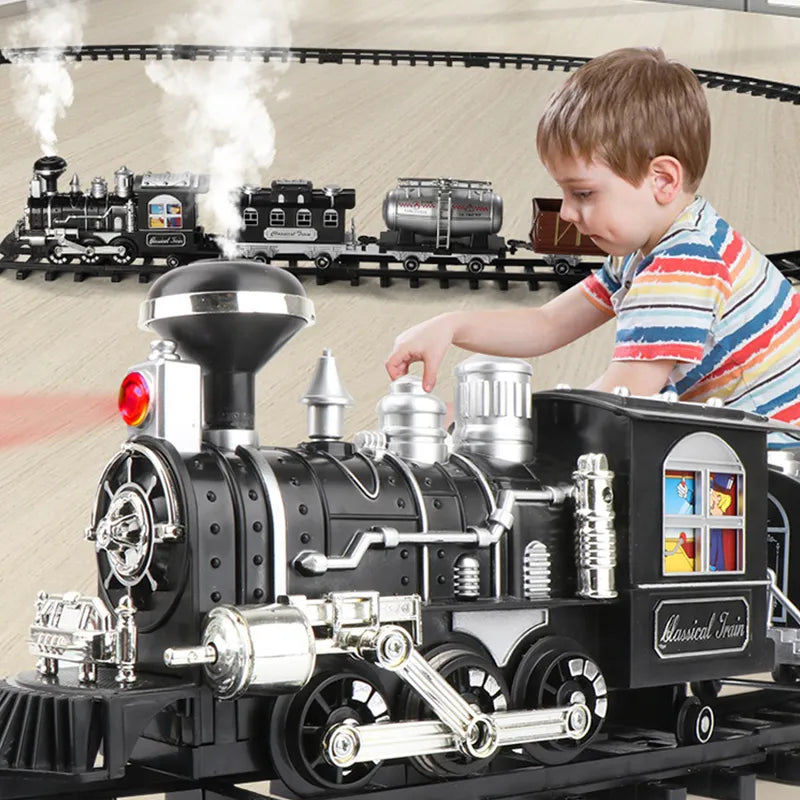 Electric Remote Control Toy Train Set with Simulated Track for Children - ToylandEU