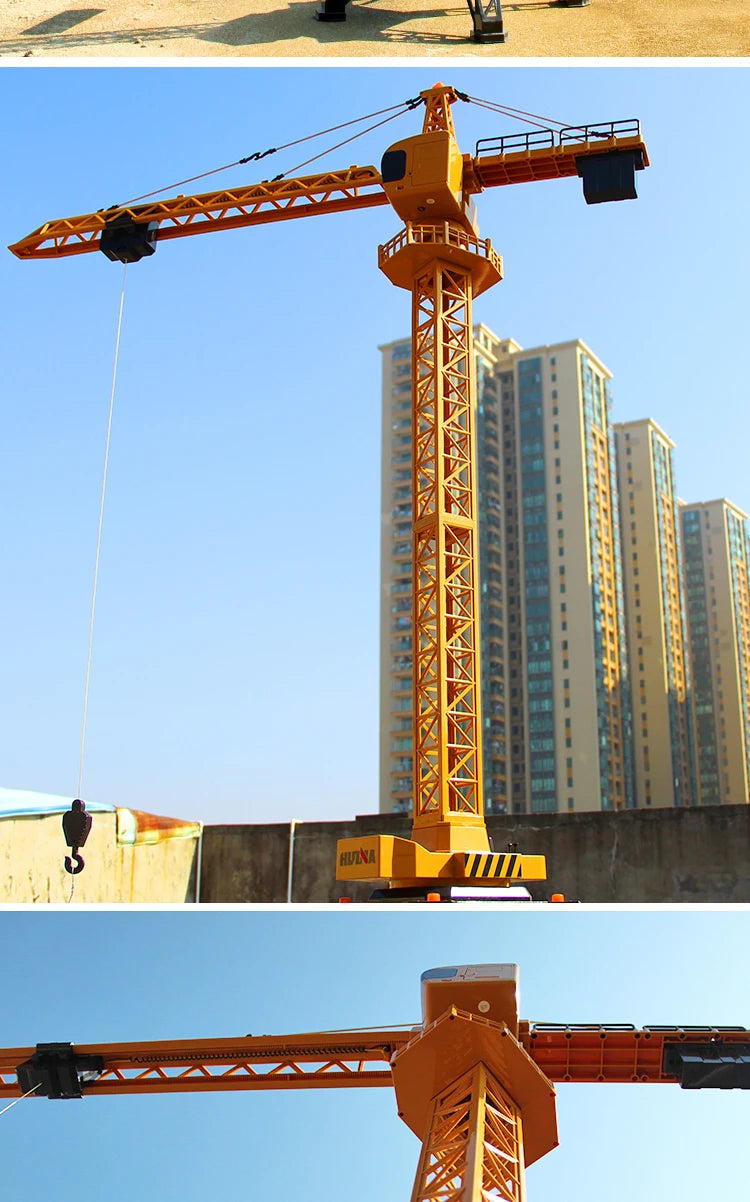 12-Channel Remote-Control Alloy Tower Crane with Wireless Charging Fun