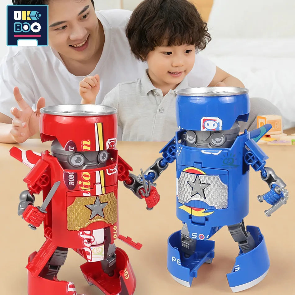 Creative Warrior Deformed Soda Robot Action Figures Can Mecha - ToylandEU