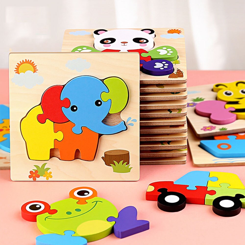 Wooden 3D  Animals Montessori Puzzle for Toddlers 2-5 Years - ToylandEU
