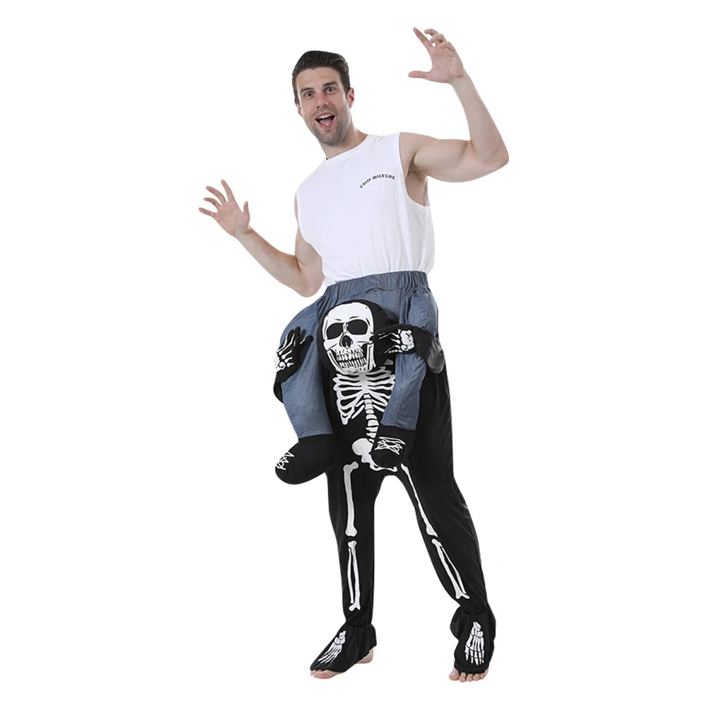 Comical Skeleton Ride-On Costume for Adults - Perfect for Halloween Fun!