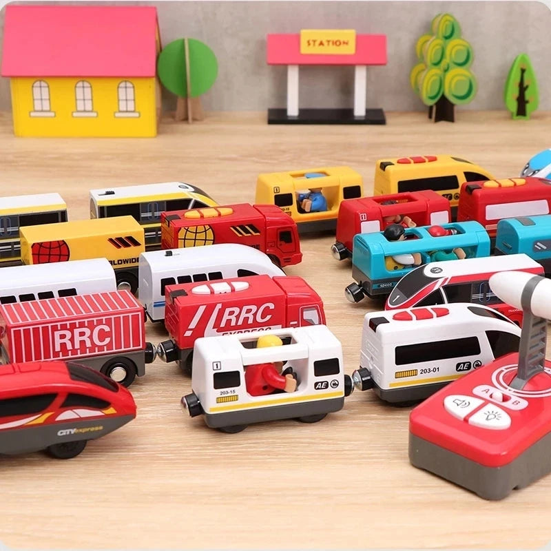 RC Electric Remote Control Wooden Train Set Toy - ToylandEU