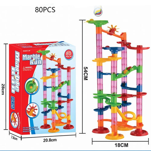 Exciting Marble Race DIY Building Blocks Set with Track and Funnel Slide ToylandEU.com Toyland EU