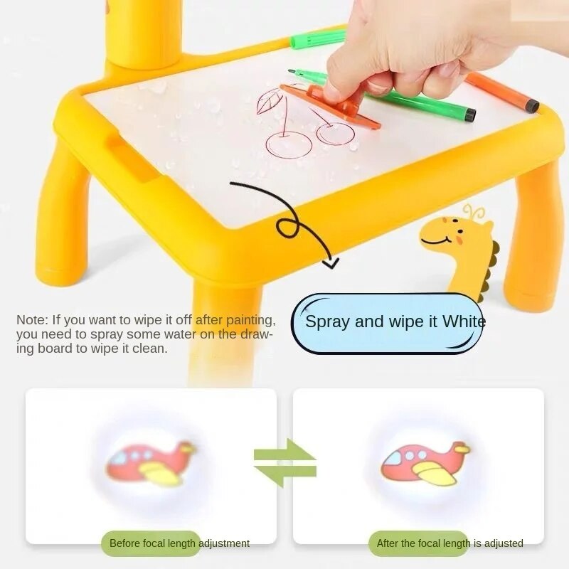 Artistic Learning Desk Set with Magnetic Board and Blackboard Toy