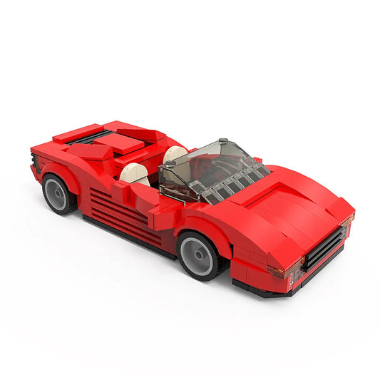 MOC 1980s Legendary Red Supercar Building Blocks Set Racing Car - ToylandEU