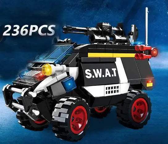 Premium Lego Compatible Building Blocks Set Multi Vehicle City Police Station Bus Car Helicopter Army Trucks For Kids - ToylandEU