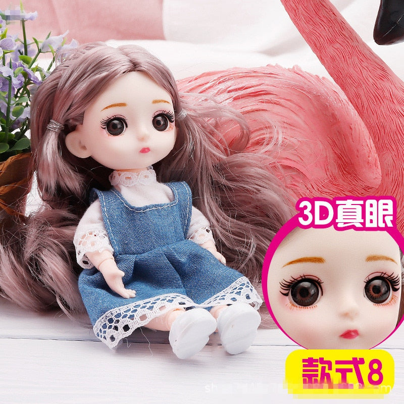 Mini 16 cm BJD Doll with Beautiful 3D Big Eyes and DIY Dress-Up Kit Toyland EU