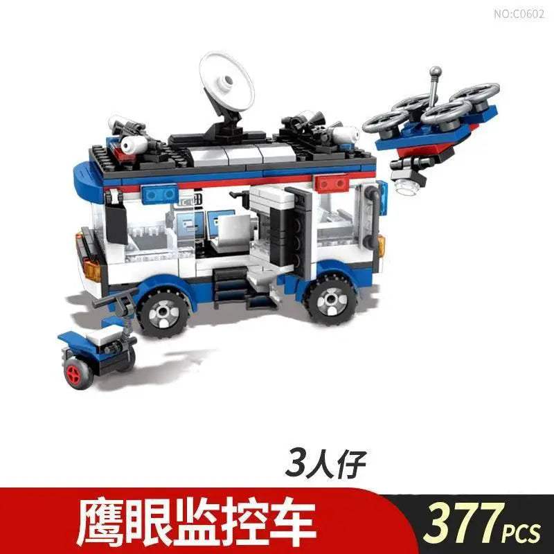 Premium Lego Compatible Building Blocks Set Multi Vehicle City Police Station Bus Car Helicopter Army Trucks For Kids - ToylandEU