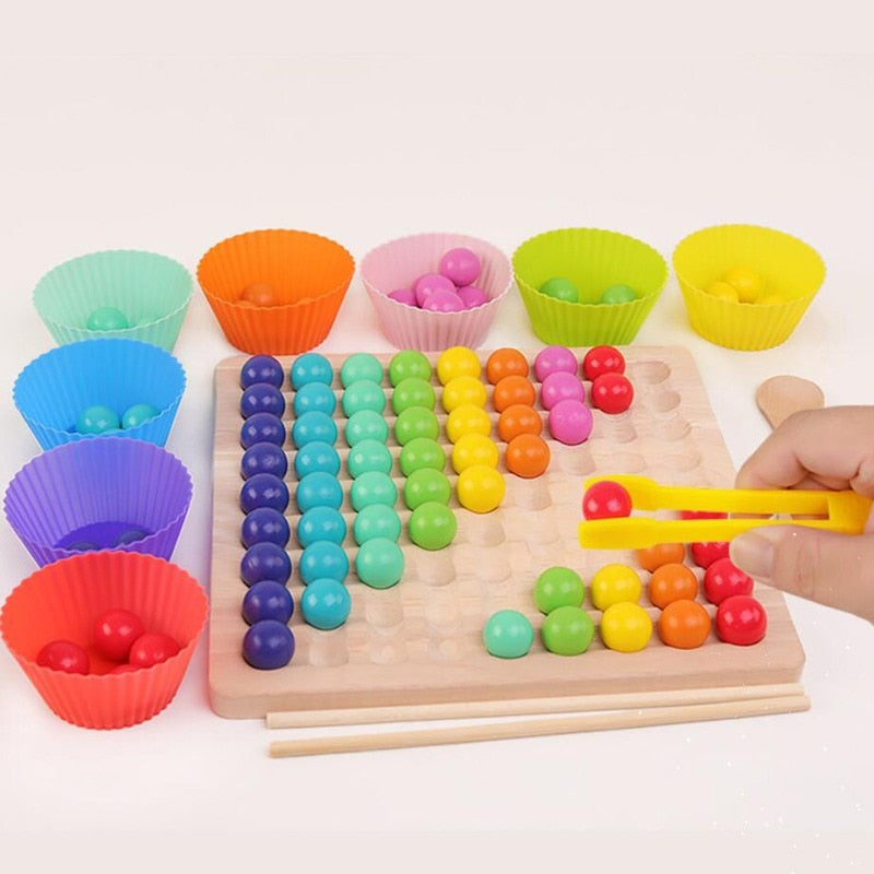Montessori Wooden Clip Ball Puzzle Toy for Early Childhood Education