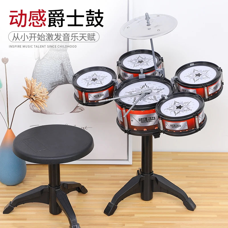 Simulation Drum Set Junior Drums Kit Jazz Drums Percussion Musical Toyland EU