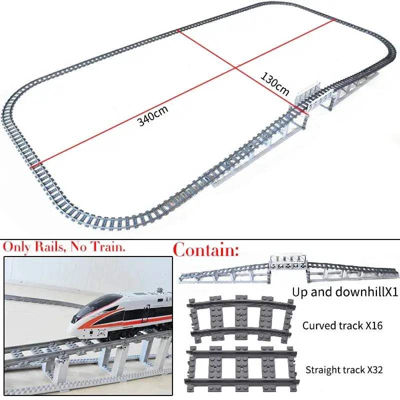 Flexible Train Tracks and Forked Crossing for Lego Compatible Blocks - ToylandEU