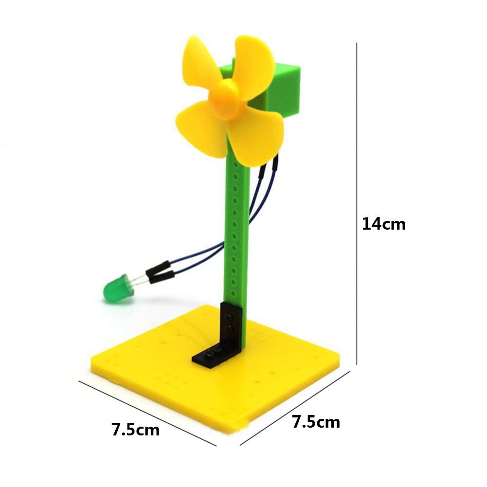 Mini Wind Power Generator Science Experiment Kit with LED - Educational Toy for Kids