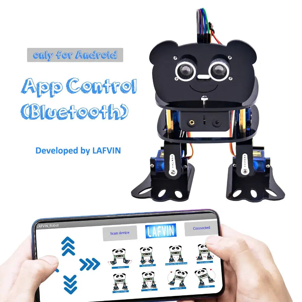 LAFVIN DIY 4-DOF Panda Robot Kit Programmable Dancing Robot Kit For Arduino Nano Electronic Toy / Support Android APP Control - ToylandEU